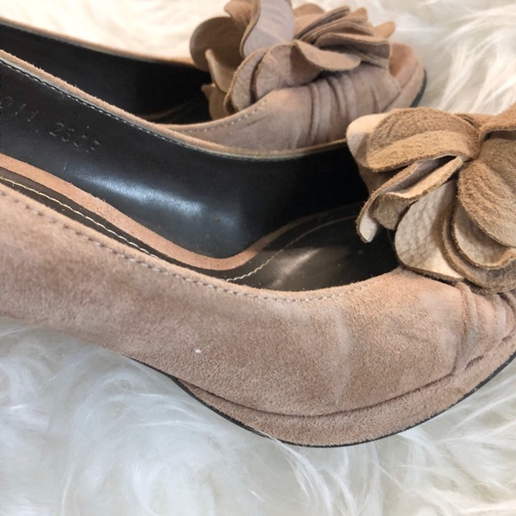 Czerny women’s suede peep toe heels Korean sz 230 - Picture 6 of 6